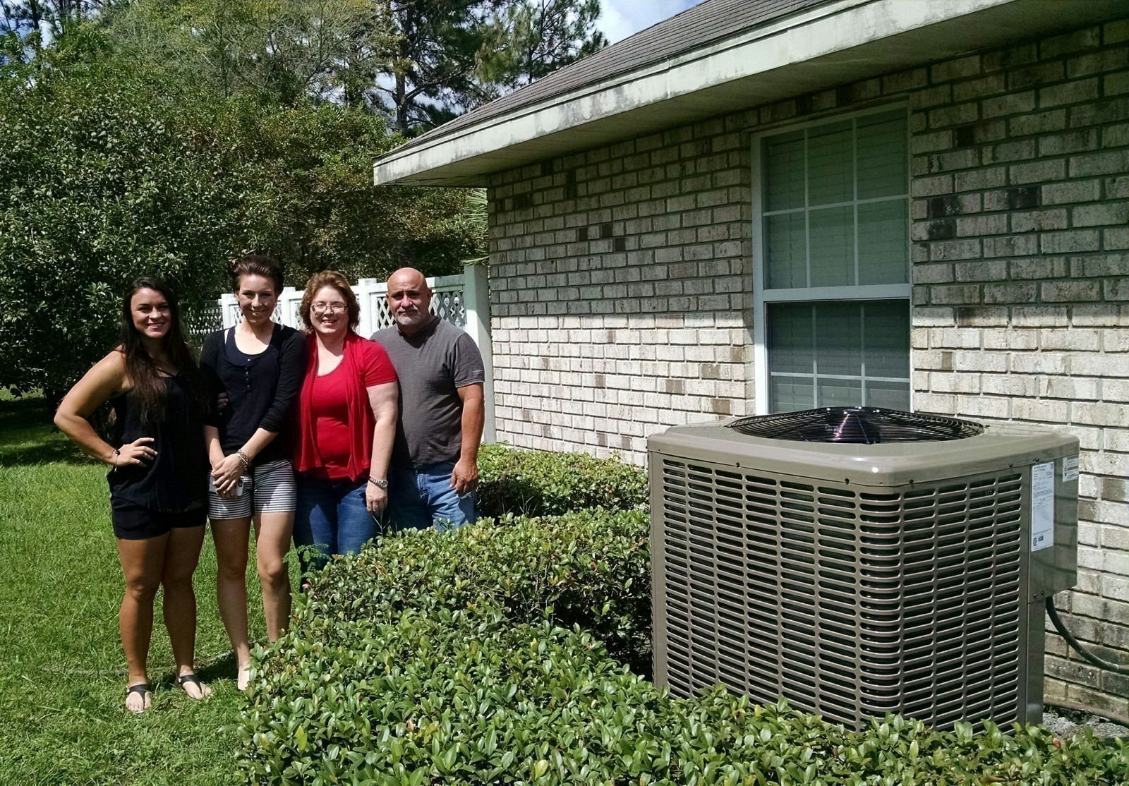 The Gomez family with a new 15 seer York heat pump system